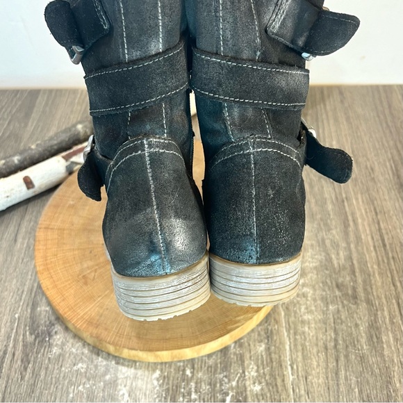 *🎉HP🎉 Roan by BED|STU | Lola Distressed Suede Moto Boots in Black 8.5 - Picture 13 of 16